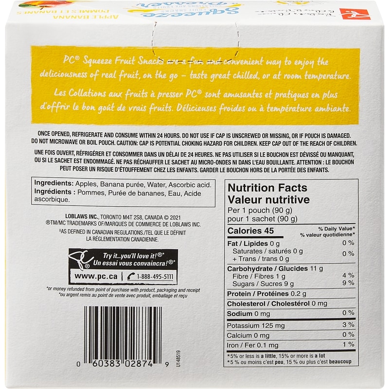 Apple Banana Squeeze Fruit Snacks