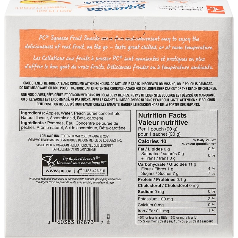 Apple Peach Squeeze Fruit Snacks