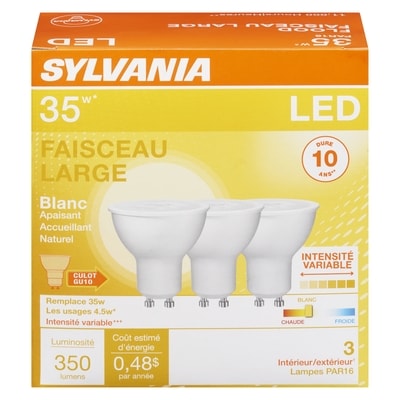 Sylvania Lampes par16 faisceau large blanc led 35 w 1 ea, 22,00 $/1ch