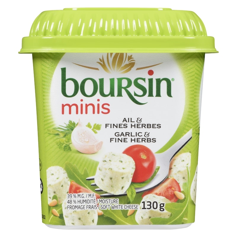 Fresh Soft White Cheese Minis Garlic & Fine Herbs 39 % M.F.