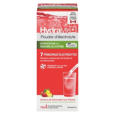 Hydralyte Poudre D'Électrolyte Saveur De Limonade Aux Fraises 10 ea, 1,90 $/1ch
