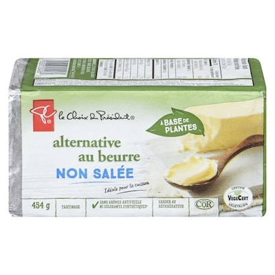 le Choix du Président Alternative au beurre non salée À base de plantes 454 g, 1,10 $/100g