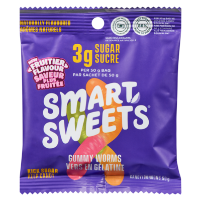 Smart Sweets Candy Gummy Worms 50 g, $9.98/100g