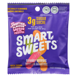 Smart Sweets Bonbons Vers En Gélatine 50 g, 9,98 $/100g