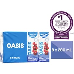 Oasis Jus de fruits des champs 8x200.0 ml, 0,28 $/100ml