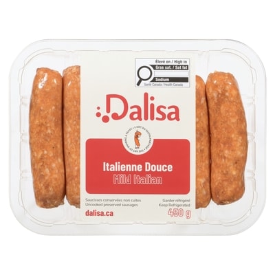 Dalisa Sausages Mild Italian Uncooked Preserved 450 g, $1.33/100g
