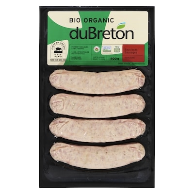 duBreton Sausages Toulouse 400 g, $2.25/100g