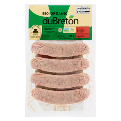 duBreton Saucisses Toulouse 400 g, 2,25 $/100g