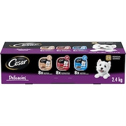 Cesar Classic Loaf In Sauce Adult Wet Dog Food Delicacies Variety Pack 2.4 kg, $1.50/100g