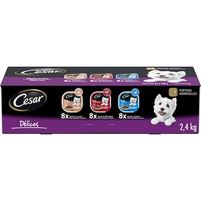 Cesar Nourriture humide pour chiens adultes pain classique format variété de délices 2.4 kg, 1,42 $/100g