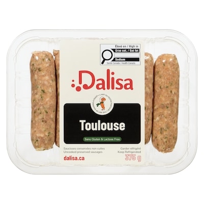 Dalisa Uncooked Preserved Sausages Toulouse 375 g 375 g, $1.60/100g