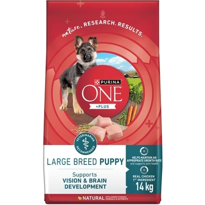 Purina ONE +Plus Large Breed Puppy Formula Chicken, Dry Puppy Food 14 kg, $0.40/100g