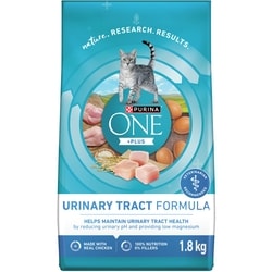 Purina ONE +Plus Urinary Tract Formula Chicken, Dry Cat Food 1.8 kg, $0.83/100g