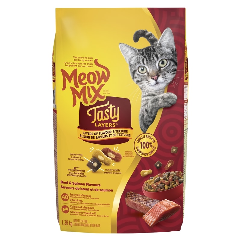 Cat Food, Tasty Layers Beef and Salmon Flavour 1.36kg