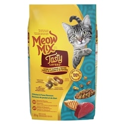 Meow Mixx Tasty Layers Poulet et Thon Nourriture Seche Pour Chat 1.36kg 1.36 kg, 0,92 $/100g