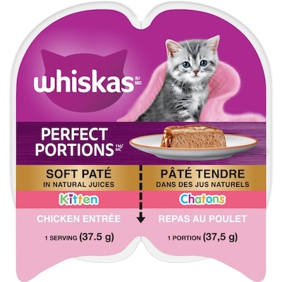 Whiskas Cat Food, Premium Food For Kittens Chicken Entrée 75 g, $2.25/100g