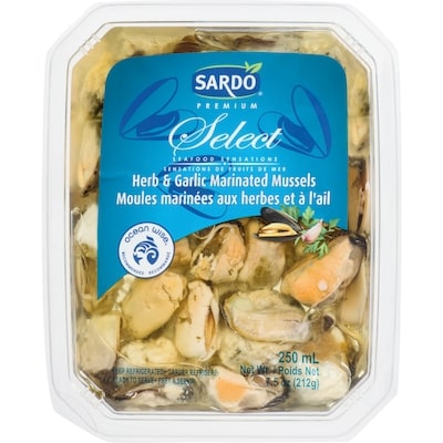 Sardo Herb & Garlic Marinated Mussels  250 ml, $2.00/100g
