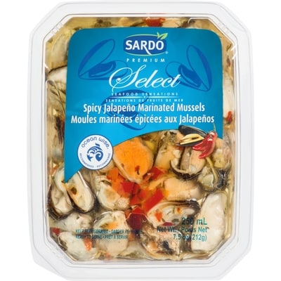 Sardo Spicy Jalapeño Marinated Mussels  250 g, $2.40/100g