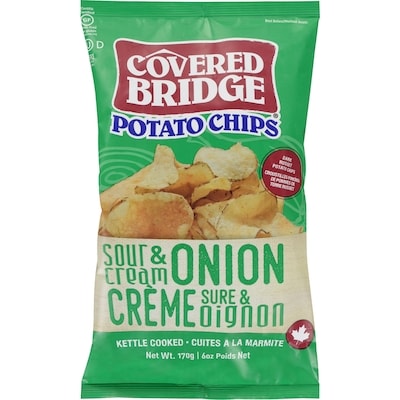 Covered Bridge Potato Chips Sour Cream & Onion 170 g, $2.64/100g