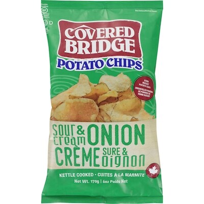 Covered Bridge Potato Chips Crème Sure & Oignon 170 g, 2,64 $/100g