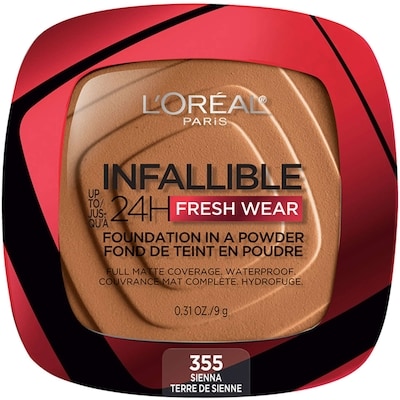 L'Oreal Paris Infallible 24H Fresh Wear In a Powder Foundation, Waterproof Matte Finish Sienna 355 9 g, $200.00/100g