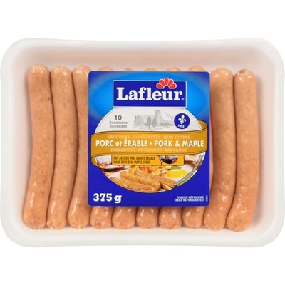 Lafleur Sausages Pork & Maple 375 g, $1.73/100g