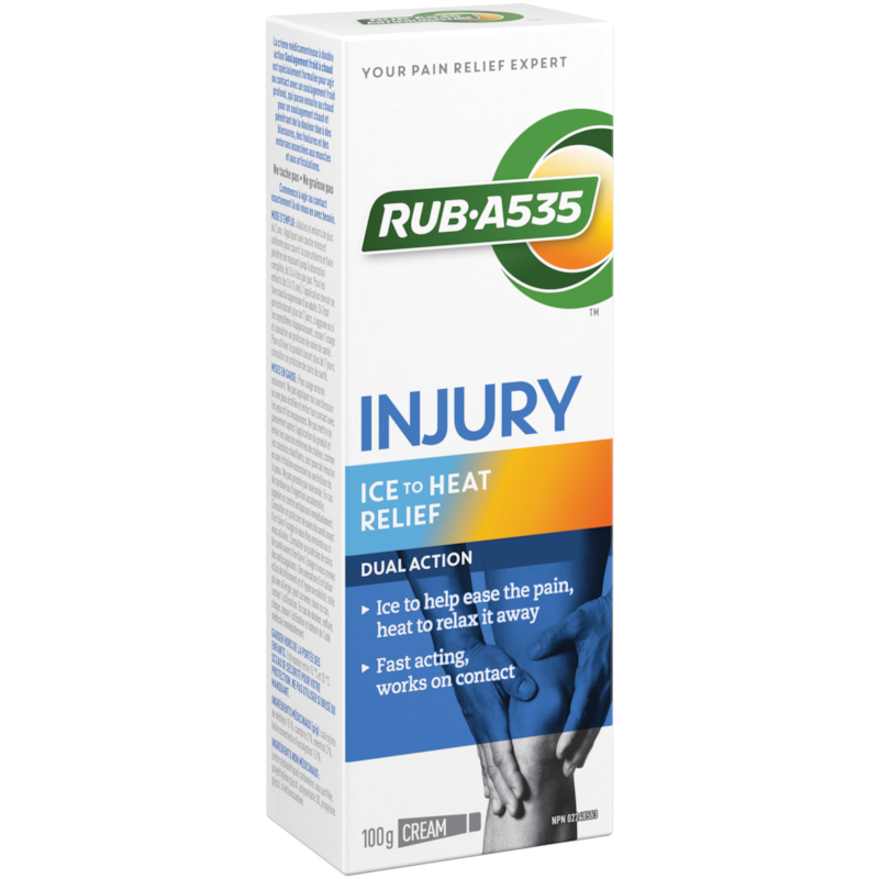 Injury Ice to Heat Relief Cream
