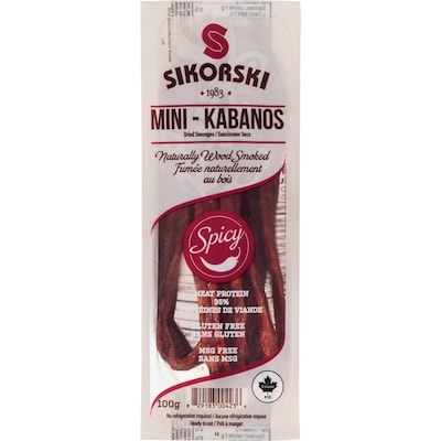 Sikorski Sausages Dried Sausages Mini - Kabanos Spicy  100 g, $3.99/100g