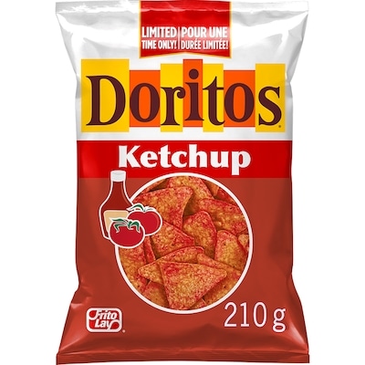 Doritos Ketchup flavoured tortilla chips 210 g, $2.76/100g