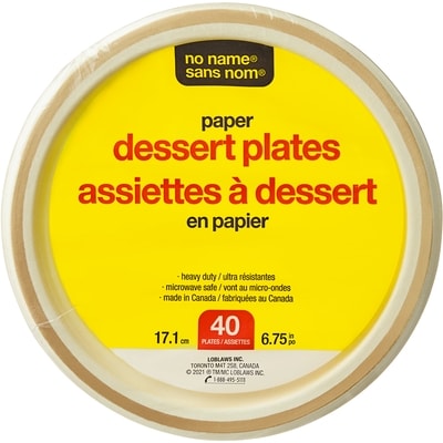 Sans Nom Assiettes à Dessert En Papier 40 40 ea, 0,14 $/1ch