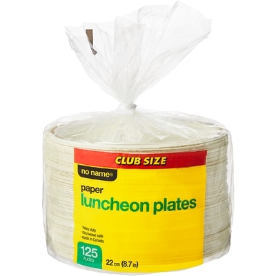 No Name Paper Luncheon Plates Club Size   125 ea, $0.14/1ea