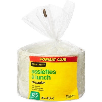Sans Nom Assiettes à Lunch En Papier Format Club 125 ea, 0,14 $/1ch