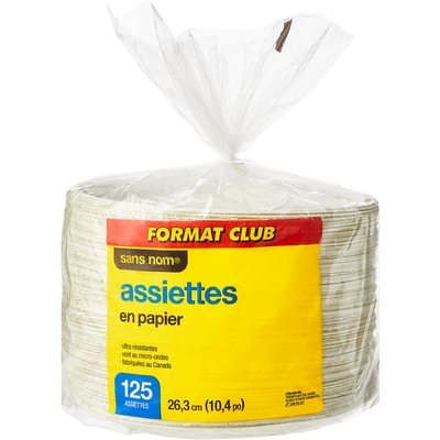 Sans Nom Assiettes En Papier Format Club 125 ea, 0,17 $/1ch