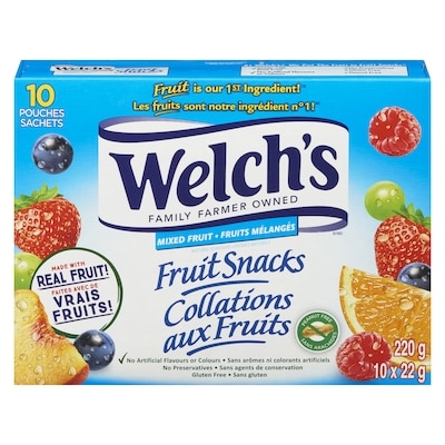 Welch's Fruit Snacks Mixed Fruit 10 x 22g 22 g, $27.23/100g
