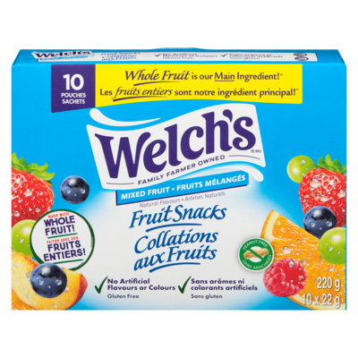 Welch’s Collations Aux Fruitsfruits Mélangés 10 x 22g 22 g, 27,23 $/100g