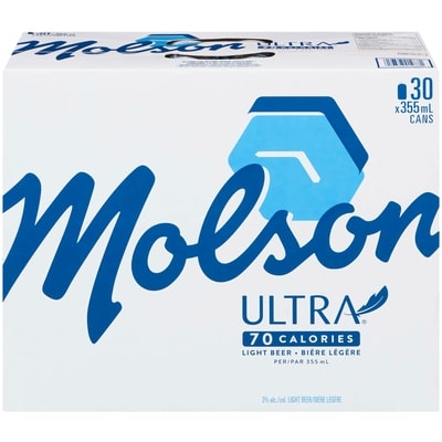 Molson Ultra Light Beer (ID required at pick-up) 30x355.0 ml, $0.44/100ml