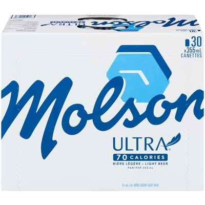 Molson Bière légère Ultra (Pièce d’identité requise au moment du ramassage) 30x355.0 ml, 0,45 $/100ml