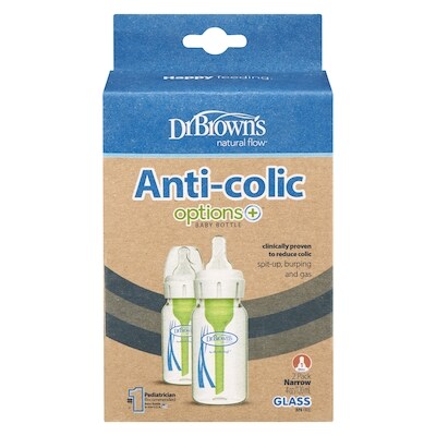 Dr Brown's 4Oz Options+ Narrow Glass Bottles 2Pk  1 ea, $19.99/1ea