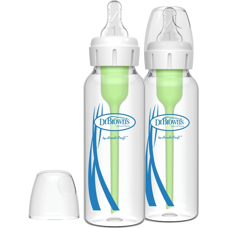 8Oz Options+ Narrow Glass Bottles 2Pk 