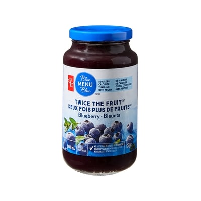 PC Blue Menu Twice the Fruit™ Blueberry Spread 500 ml, $1.50/100ml