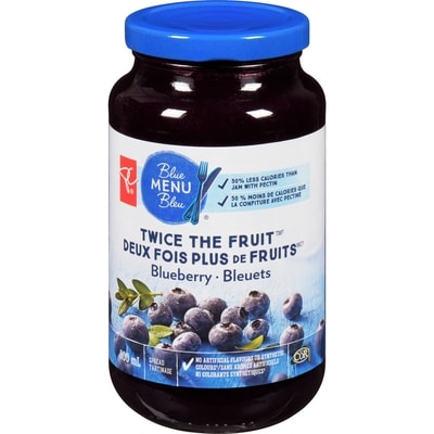 PC Menu Bleu Deux fois plus de fruits aux bleuets 500 ml, 1,50 $/100ml