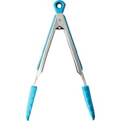 Silicone and Stainless Steel Tongs, Blue