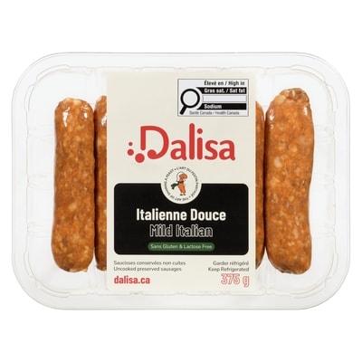 Dalisa Uncooked Preserved Sausages Mild Italian 375 g 375 g, $1.60/100g