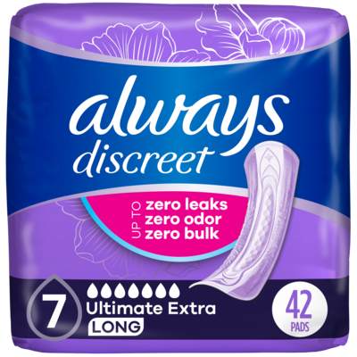 Always Pads, Ultimate Extra Absorbency, Long Length,42 Count 42 ea, $0.88/1ea