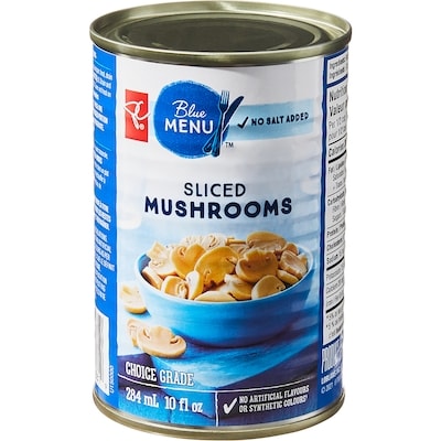 PC Blue Menu Sliced Mushrooms 284 ml, $0.53/100ml