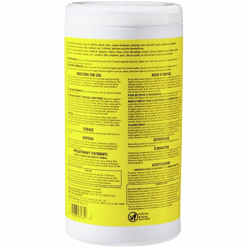 Lemon Scented Disinfectant Wipes