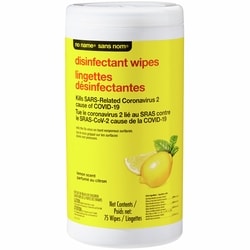 Sans Nom Lingettes désinfectantes parfumées au citron 75 ea, 0,07 $/1ch