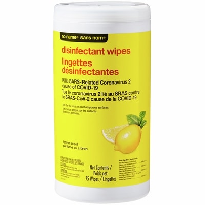 Sans Nom Lingettes désinfectantes parfumées au citron 75 ea, 0,07 $/1ch