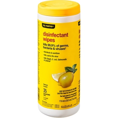 No Name Lemon Scent Disinfectant Wipes 35 ea, $0.09/1ea