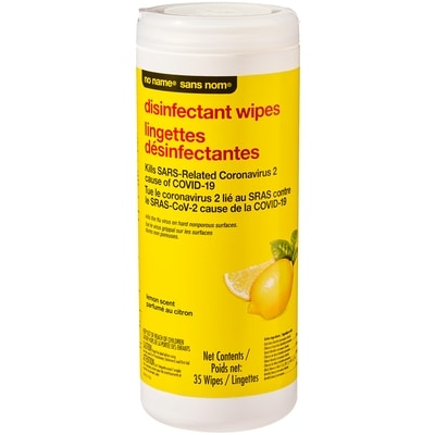 No Name Lemon Scent Disinfectant Wipes 35 ea, $0.09/1ea
